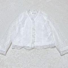 シアーショートボレロ　ノーカラージャケット　結婚式　卒業式　LLサイズ　大きめ