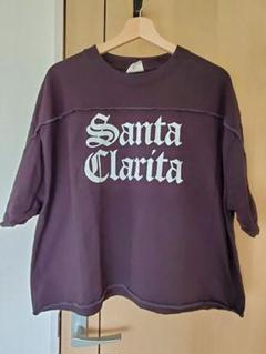 送料無料 Santa Clarita プリント Tシャツ 半袖 短丈 リメイク