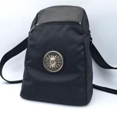 美品 ヴェルサーチ リュック サンバースト レザー ナイロン 保存袋付 黒 楽天市場】ヴェルサーチ VERSACE リュック バックパック レザー