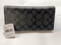 COACH F75013 メンズ 新品未使用 COACH コーチ 長財布 メンズ シグネチャー ブラック系 F75013 CQ