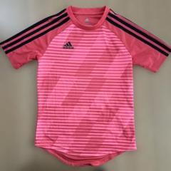 adidas ピンク ストライプ Tシャツ 140