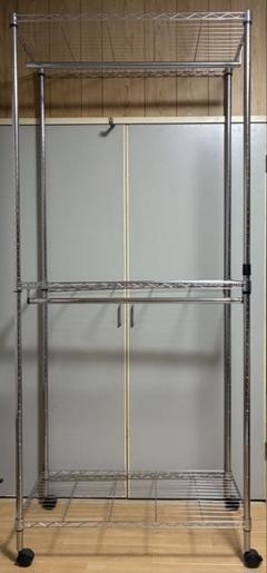 縦208cm 横90.5cm 3段　メタルラック キャスター付き　棚　収納