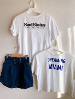 ZARA kids ロゴTシャツとショートパンツ3点セット　152 ホワイト