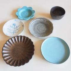【作家物】【美品】プレート＆ボウル6点セット/石岡信之/広瀬桂子/アセビマコト他 作家物】【美品】プレート＆ボウル6点セット/石岡信之/広瀬桂子
