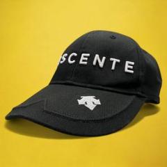 DESCENTE GOLF デサント ゴルフ キャップ ブラック 立体刺繍 ロゴ