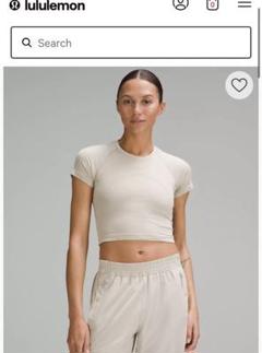 Lululemon ルルレモン 正規品 ベージュ クロップドTシャツ