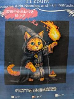 猫の魔法使い刺繍キット 30x30 cm 11カウント