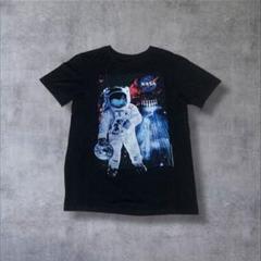 メキシコ製OLDNAVY古着半袖TシャツNASA宇宙飛行士ロゴブラックR694