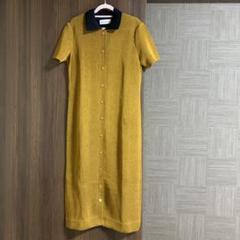 イヴ・サンローラン ニット襟付き半袖ロングワンピース(新品未使用)