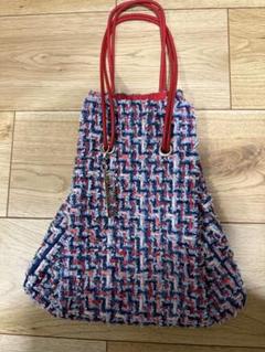 かわいい☆入手困難☆Charmantsac】青 白 ツイードバッグ