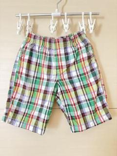 カラフルチェック柄ハーフパンツ　ユニクロ　110cmキッズ
