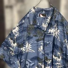 2XL　アロハシャツ　半袖　開襟　オープンカラー　総柄　ハワイ　フェス　大き目