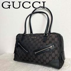 【GUCCI】グッチ トートバッグ ブラック GG柄 レザーキャンバス GUCCI レザー キャンバス GG柄 トートバッグ ハンドバッグ