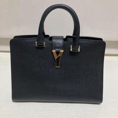 YSL イヴサンローラン カバスシック ハンドバッグ トートバッグ Yライン 黒 Yves Saint Laurent - 美品 YSL イヴサンローラン トートバッグ