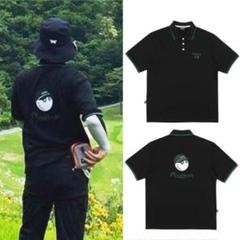 マルボンゴルフ オスプレイシャツ 黒 黒色L マルボンゴルフ ポロシャツ malbon golf メンズ シャツ