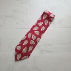 未使用品 renoma ネクタイ シルク 羽 赤