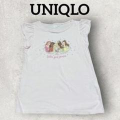 UNIQLO キッズ Tシャツ ディズニープリンセス フリル袖 (130)ピンク