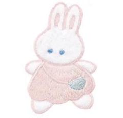 ワッペン 女の子 アイロン アップリケ ウサギ リボン 刺繍