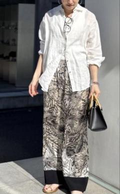 Chignonフリンジ切り替えクリーム色パンツ
