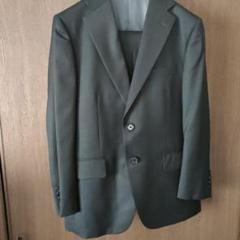 ダークグレー シングルブレスト ビジネススーツ