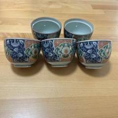 古伊万里　染付　蓋付　飯碗　５客揃え 古伊万里の蓋付きご飯茶碗 5客セット