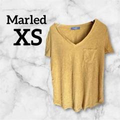 Marled 【XS】 マスタード Vネック 半袖Tシャツ シンプル 無地