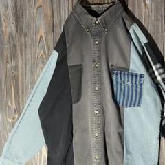 再構築　長袖シャツ　ヴィンテージ　リメイク　クレイジーパターン　XL