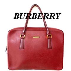 《BURBERRY バーバリー》ハンドバッグ ノバチェック 赤 定番 本格