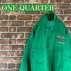【人気】90s US古着 刺繍ロゴ ワンポイント グリーン スウィングトップ