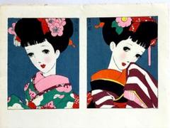 昭和レトロ　中原淳一　木版画 　和服　美人　2種　1シート×3セット 2025年最新】中原淳一+版画の人気アイテム - メルカリ