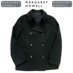 美品✨マーガレットハウエル【M】カシミヤウール混メルトンピーコート　ダークグレー 2025年最新】MARGARET HOWELL ピーコート・ウールコートの人気