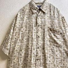 古着 シャツ 柄シャツ ガラシャツ 総柄 アロハ デザインシャツ シルク 半袖