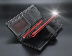折財布 牛革 メンズ ブラック レッド 小銭入れ カードケース カッコいい