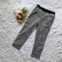 ✨良品✨ (38/M) テーパードパンツ チェック柄 ローウエスト オフィス