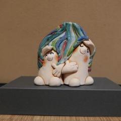 清水人形ー２（仲良し）髙橋千鶴子女史作