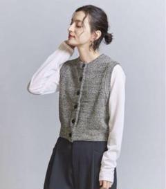 【新品】ビューティー&ユース　フロントボタン ミックス　カラー ニット　ベスト BEAUTY&YOUTH UNITED ARROWS（ビューティーアンドユース