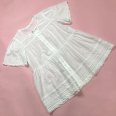 ピンクハウス 白 ピンタック ピコフリル 綿ローンチュニック