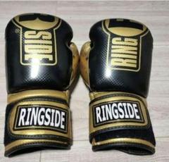 RINGSIDE ボクシンググローブ ブラック　値下げ‼️ 美品】RINGSIDE ボクシンググローブ ブラック/ゴールド - メルカリ