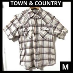 Town&Country 半袖シャツ M チェック　木村拓哉　タウン＆カントリー