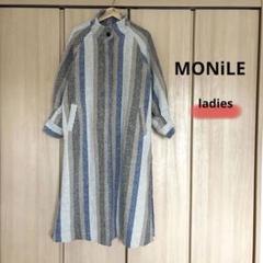 MONiLE ストライプ ハイネック ロングコートのサムネイル