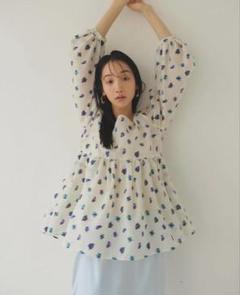 【極美品】SLOBE IENA habi 24ss フラワージャガード ブラウス 極美品】SLOBE IENA habi 24ss フラワージャガード ブラウス