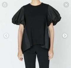 極美品 YOKOCHAN ヨーコチャン　Aラインカットソーペプラム 40 YOKO CHAN - YOKOCHAN ジャージーペプラムカットソー ブラックの