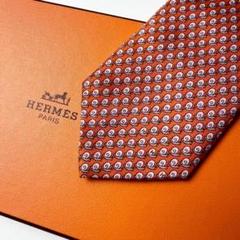 美品 エルメス HERMES ネクタイ シルク エスカルゴ柄 カタツムリ柄