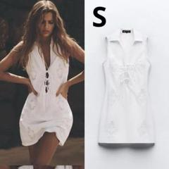 新品タグ付き⭐︎ZARA コンビポプリンショートワンピース XS