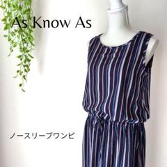 b1986　アズノゥアズ　ノースリーブロングワンピース　ストライプ　夏