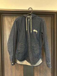 Stussy デニムジャケットジップパーカーデニムフーディーカジュアル