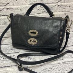 美品✨ザネラート ポスティーナ ベイビー 2way シボ革 ミニショルダーバッグ