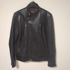 【美品】トゥモローランド デニム レザージャケット 牛革 ブラック 黒 M セール】 【別注】DENIM×TOMORROWLAND ラムレザーダブル