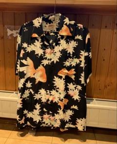 【美品】SUN SURF　サンサーフ　金魚　紅葉　ブラック　M　アロハシャツ SUN SURF サンサーフ GOLD FISH WITH LUCK 長袖 アロハシャツ