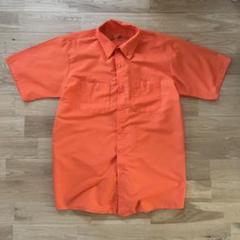 レッドキャップ ワークシャツ 半袖シャツ Lサイズ オレンジ 無地 シンプル